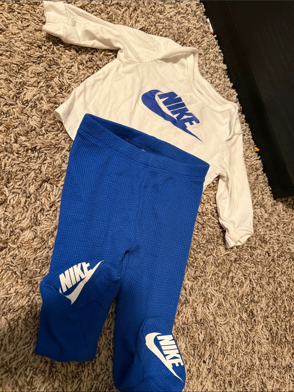 Nike Baby White & Royal Blue One-Piece Set